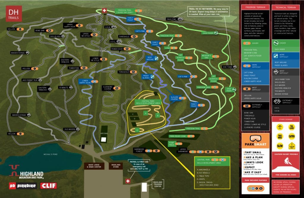 2018 Trail Map  Highland Mountain Bike Park