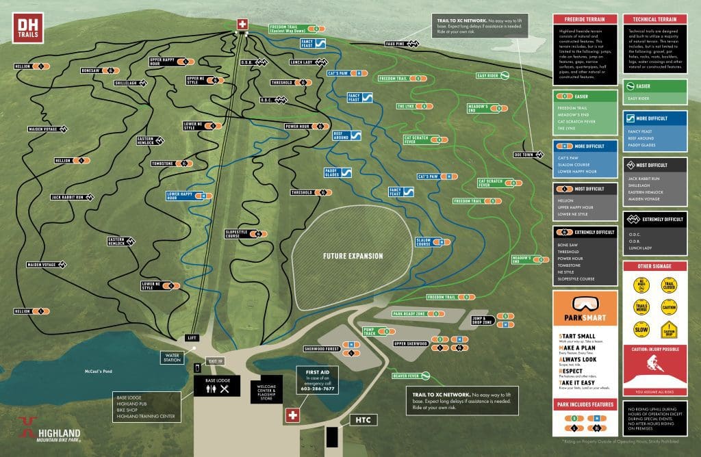 DH Trail Map  Highland Mountain Bike Park