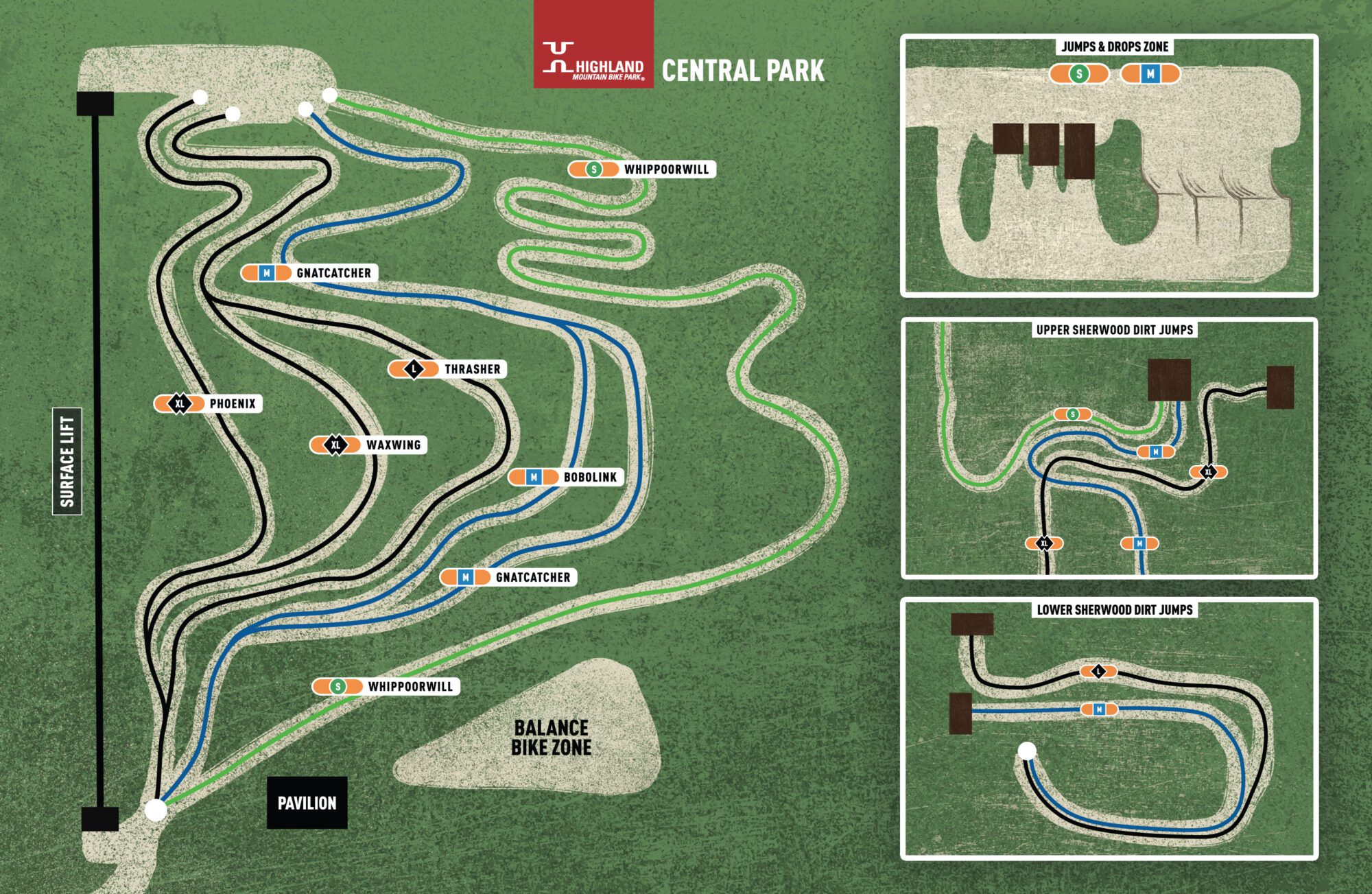 Downhill trails map